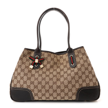 GUCCI Monogram Medium Princy Tote Dark Brown
