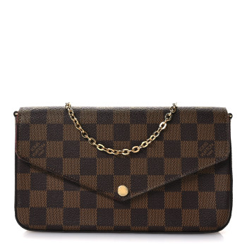 LOUIS VUITTON Damier Ebene Pochette Felicie Chain Wallet