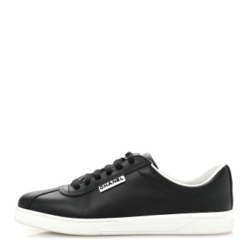 CHANEL Calfskin CC Womens Sneakers 40 Black