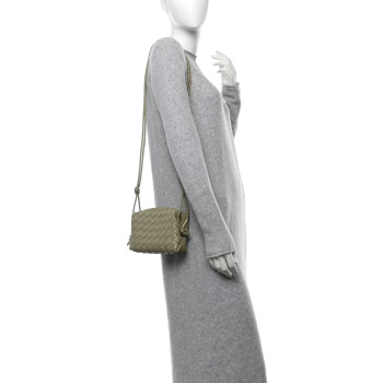 BOTTEGA VENETA Nappa Intrecciato Mini Loop Camera Bag Travertine