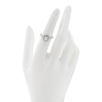 TIFFANY Platinum Diamond .53ct Soleste Cushion Cut Double Halo Engagement Ring 51 5.75
