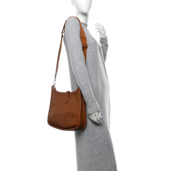 HERMES Taurillon Clemence EVELYNE III PM Gold