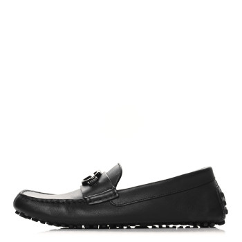 GUCCI Soft Clove Calfskin Monochrome Mens Interlocking G Driver Loafers 9 Black