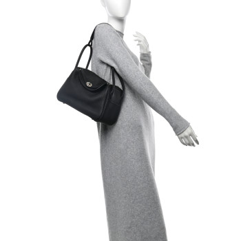 HERMES Taurillon Clemence Lindy 26 Black