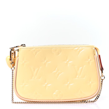 LOUIS VUITTON Metallic Vernis Valentine Mini Pochette Accessories Banana Fizz