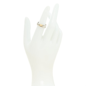DAVID YURMAN Sterling Silver 18K Yellow Gold 6mm X Crossover Ring 50 5.5