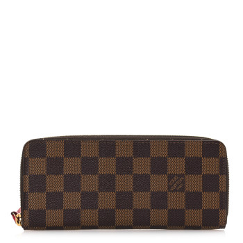 LOUIS VUITTON Damier Ebene Clemence Wallet Cherry