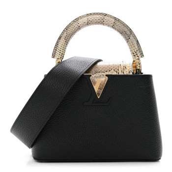 LOUIS VUITTON Taurillon Ayers Mini Capucines  Black