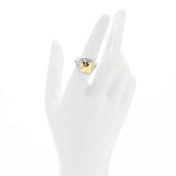 DAVID YURMAN Sterling Silver 18K Yellow Gold Diamond 11mm Albion Ring 54 7