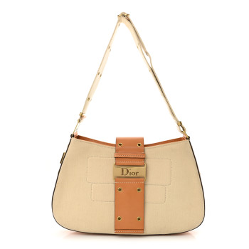 CHRISTIAN DIOR Canvas Street Chic Large Columbus Ave Beige