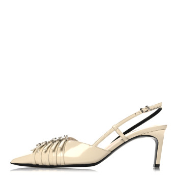GUCCI Patent Regents Slingback Pumps 37.5 New Ivoire