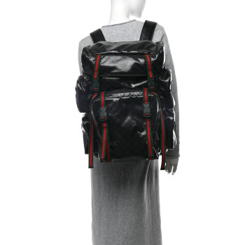 GUCCI GG Crystal Monogram Web Backpack Black