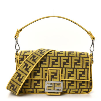 FENDI x FRGMT Woven Fabric Jacquard FF Embroidered Baguette Mimosa