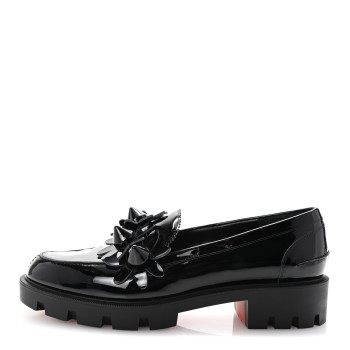 CHRISTIAN LOUBOUTIN Patent Daisy Loafers 41 Black