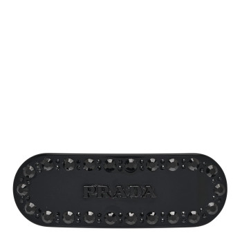 PRADA Acetate Crystal Hair Clip Black