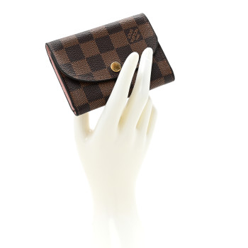 LOUIS VUITTON Damier Ebene Rosalie Coin Purse Rose Ballerine