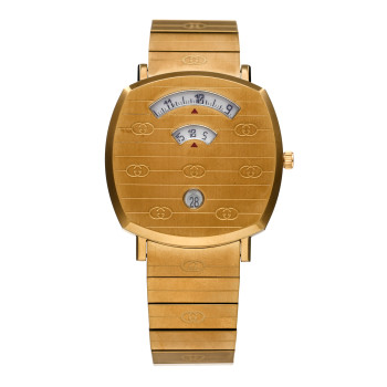 GUCCI Stainless Steel 38mm Grip Quartz Watch Gold