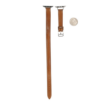HERMES Barenia 34mm Apple Watch Double Tour Band Fauve