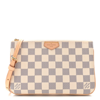 LOUIS VUITTON Damier Azur Double Zip Pochette
