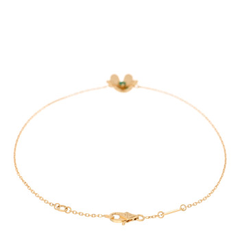 VAN CLEEF & ARPELS 18K Yellow Gold Emerald Mini Frivole Bracelet