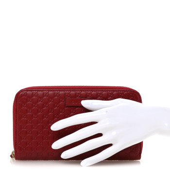 GUCCI Microguccissima Zip Around Wallet Red
