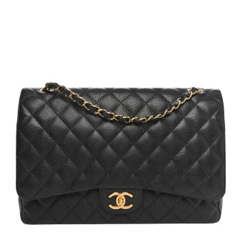 CHANEL Caviar Quilted Maxi Double Flap Black