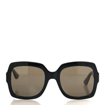 GUCCI Acetate Square Frame Web Glitter Sunglasses GG0036S Black Green