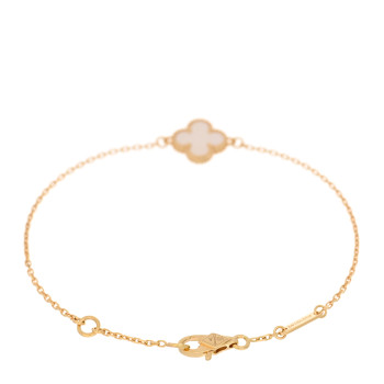 VAN CLEEF & ARPELS 18K Yellow Gold Mother of Pearl Sweet Alhambra Bracelet