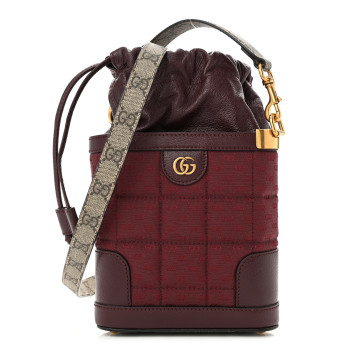 GUCCI GG Supreme Canvas Mini Crossbody Bag  Beige Ebony Burgundy