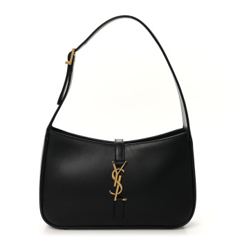 SAINT LAURENT Smooth Calfskin Le 5 A 7 Hobo Black