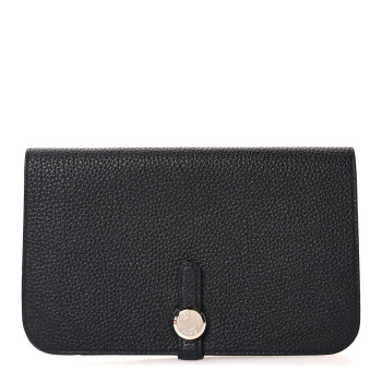 HERMES Togo Dogon Duo Wallet Black
