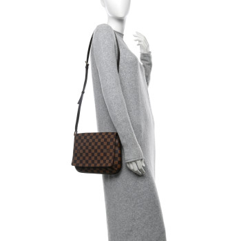LOUIS VUITTON Damier Ebene Musette Tango Long Strap