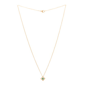 DAVID YURMAN 18K Yellow Gold Diamond Emerald Venetian Quatrefoil Pendant Necklace