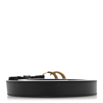 GUCCI Calfskin Double G 20mm Belt 100 40 Black