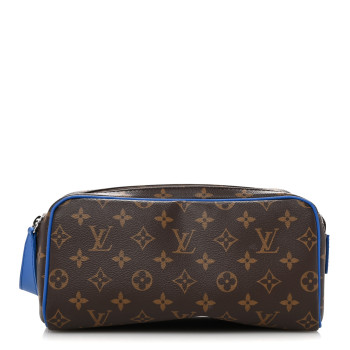 LOUIS VUITTON Monogram Macassar Dopp Kit Toilet Pouch Indigo Blue