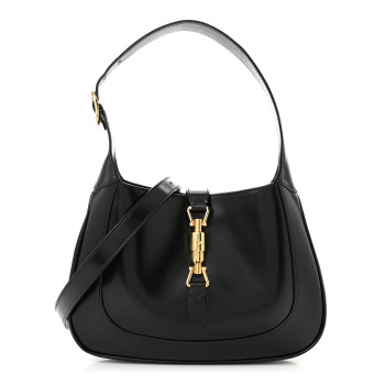 GUCCI Boarded Dyana Lux Calfskin Small Jackie 1961 Hobo Black