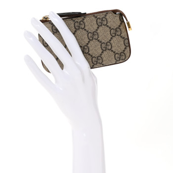 GUCCI GG Supreme Monogram Key Case Brown