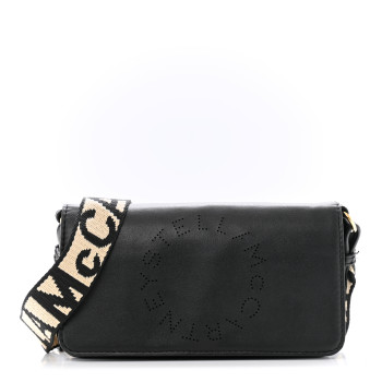 STELLA MCCARTNEY Eco Alter Nappa Perforated Logo Mini Crossbody Bag Black
