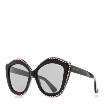 GUCCI Crystal Cat Eye GG0118S Sunglasses Black