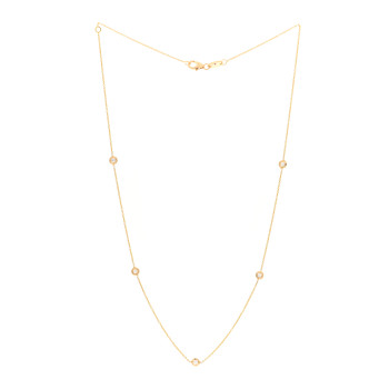 ROBERTO COIN 18K Yellow Gold Diamond .23ctw Diamonds By The Inch Five Station Necklace