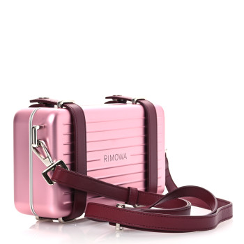 CHRISTIAN DIOR X RIMOWA Aluminum Personal Clutch On Strap Rose