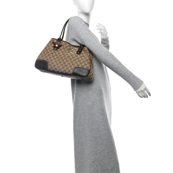 GUCCI Monogram Medium Princy Tote Dark Brown