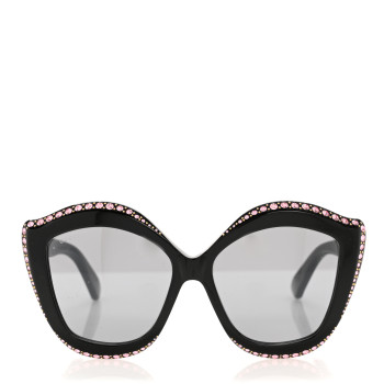 GUCCI Crystal Cat Eye GG0118S Sunglasses Black
