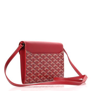 GOYARD Goyardine Calfskin Chypre Wallet Pouch Red