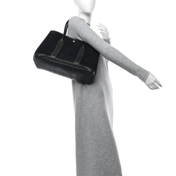 HERMES Toile Vache Country Garden Party 36 Black