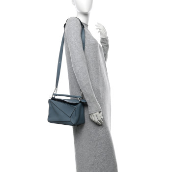 LOEWE Calfskin Small Puzzle Bag Stone Blue