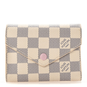 LOUIS VUITTON Damier Azur Victorine Wallet Rose Ballerine