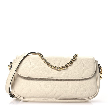 LOUIS VUITTON Empreinte Monogram Giant Ivy Wallet On Chain Cream