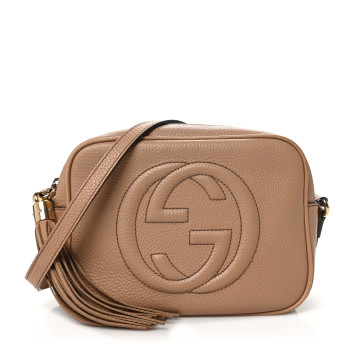 GUCCI Cellarius Calfskin Small Soho Disco Bag Rose Beige