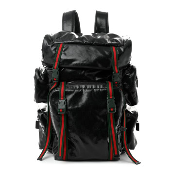GUCCI GG Crystal Monogram Web Backpack Black